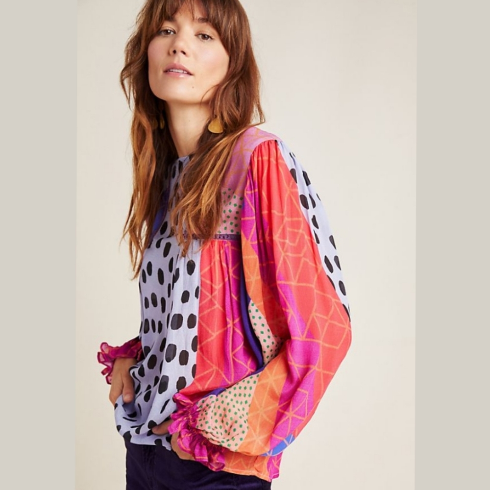 ANTHROPOLOGIE MIRANDA PEASANT BLOUSE - Picture 3 of 8